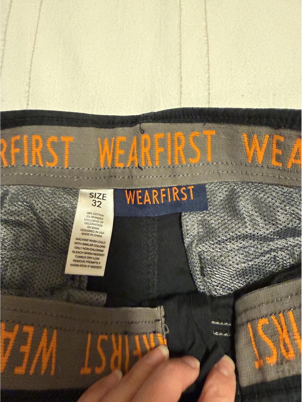 WearFirst Black Cargo Shorts Men's Size 32 Ripstop Cotton Stretch - Picture 6 of 6